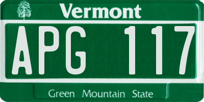 VT license plate APG117