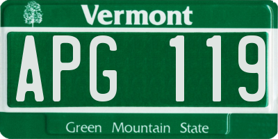 VT license plate APG119