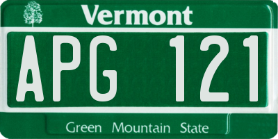 VT license plate APG121