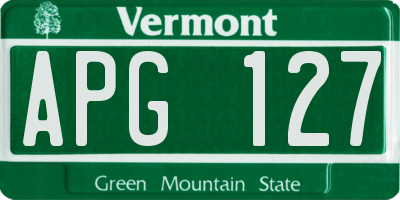 VT license plate APG127