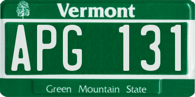 VT license plate APG131