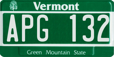 VT license plate APG132