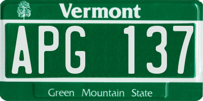 VT license plate APG137