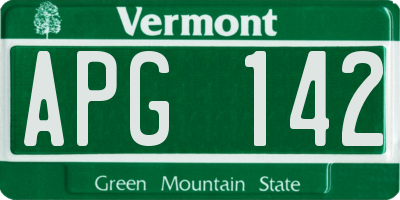 VT license plate APG142