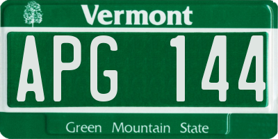 VT license plate APG144