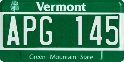 VT license plate APG145