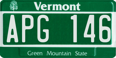VT license plate APG146