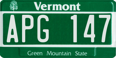 VT license plate APG147