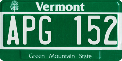 VT license plate APG152