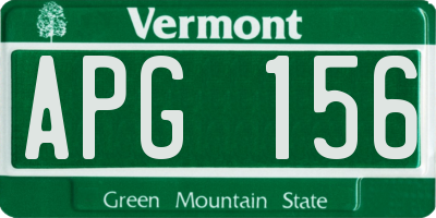 VT license plate APG156