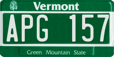 VT license plate APG157