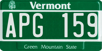 VT license plate APG159