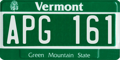 VT license plate APG161