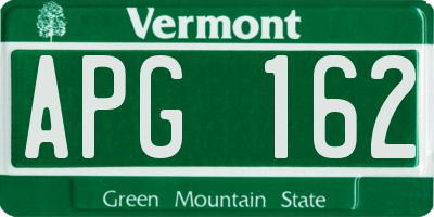 VT license plate APG162