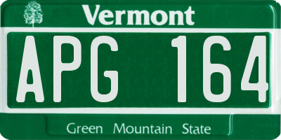 VT license plate APG164