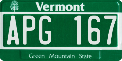 VT license plate APG167