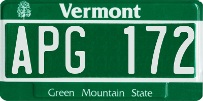 VT license plate APG172