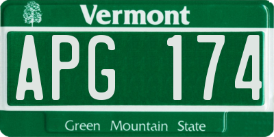VT license plate APG174