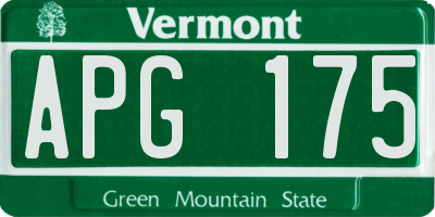 VT license plate APG175
