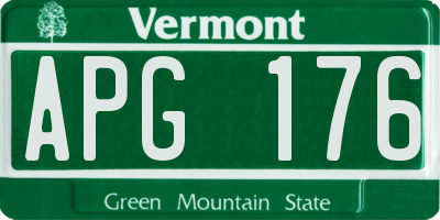 VT license plate APG176