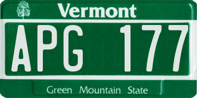 VT license plate APG177