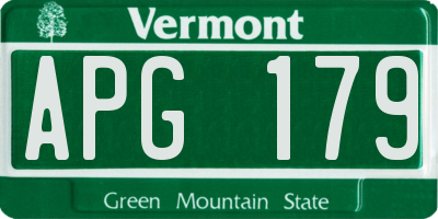 VT license plate APG179