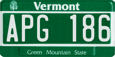VT license plate APG186