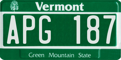 VT license plate APG187