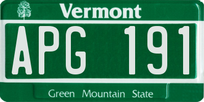 VT license plate APG191