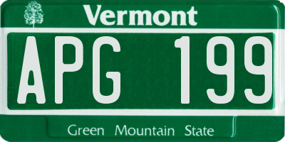 VT license plate APG199