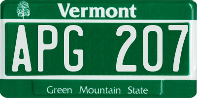VT license plate APG207