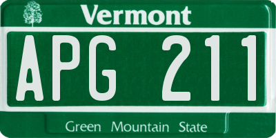 VT license plate APG211