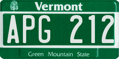 VT license plate APG212