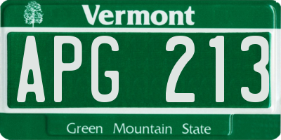 VT license plate APG213