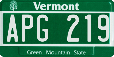 VT license plate APG219