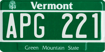 VT license plate APG221