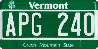 VT license plate APG240