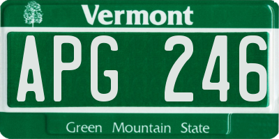 VT license plate APG246