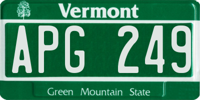 VT license plate APG249