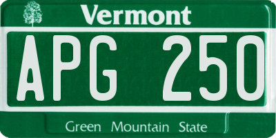 VT license plate APG250