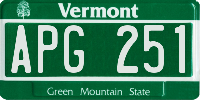 VT license plate APG251