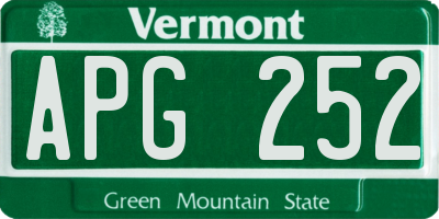 VT license plate APG252