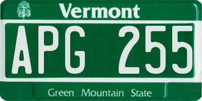 VT license plate APG255