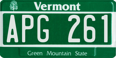 VT license plate APG261
