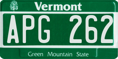 VT license plate APG262