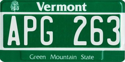 VT license plate APG263