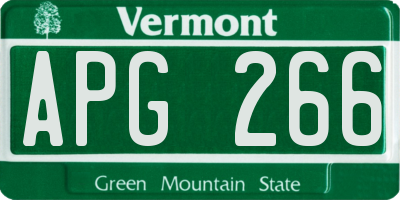 VT license plate APG266