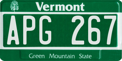 VT license plate APG267