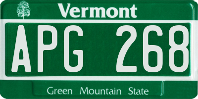 VT license plate APG268