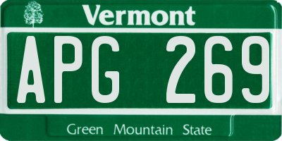 VT license plate APG269